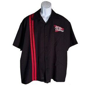 Steady Customs Bowling Shirt Mens XL Black Arizona Cardinals Short‎ Sleeve USA